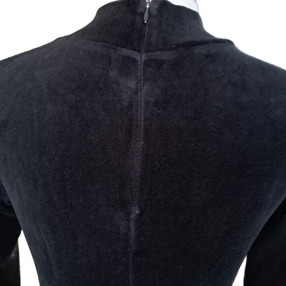 Vintage 90s The Limited Black Velour Bodysuit Mock Neck Long Sleeve - Picture 7 of 9